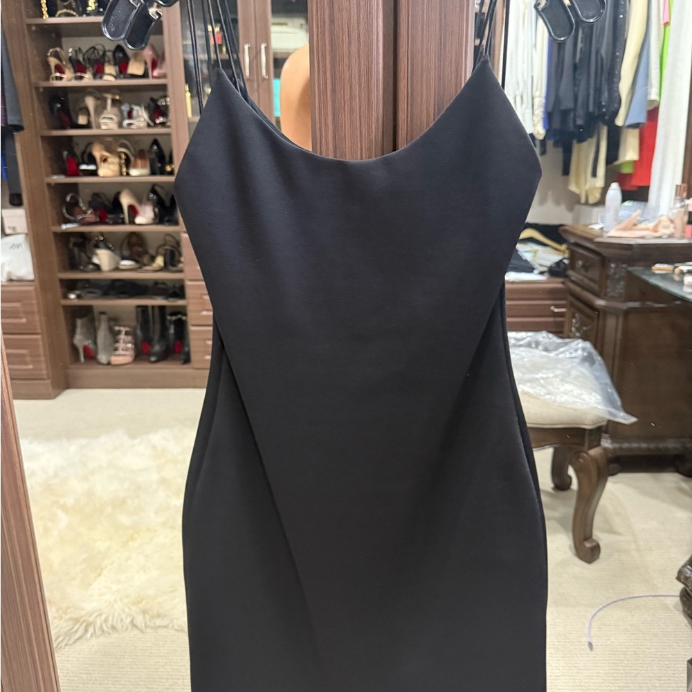 Alice + Olivia Elegant Black Spaghetti Strap Dress